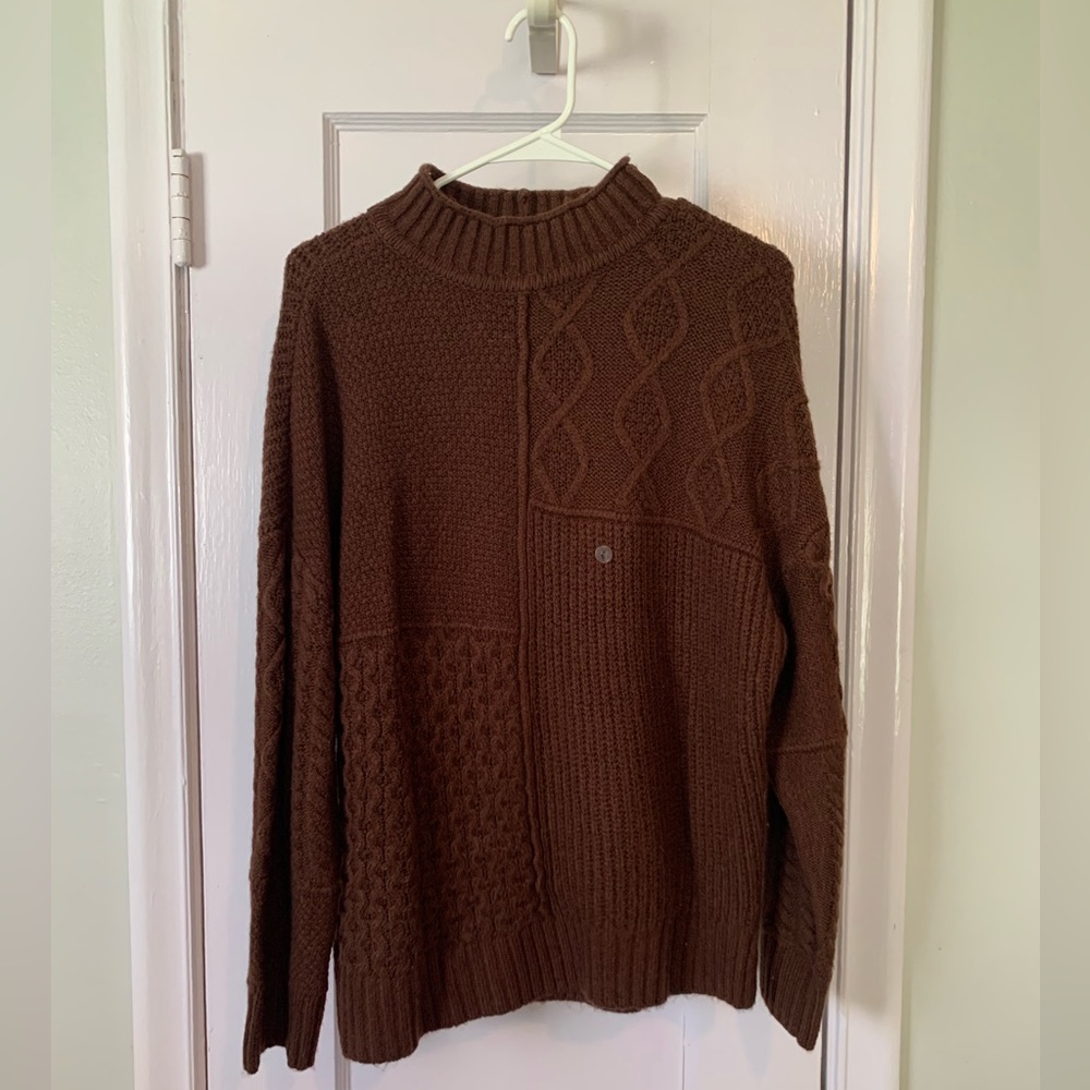 NWT American Eagle Brown Knit Mock Neck Sweater